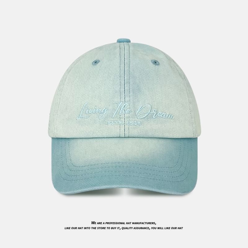 Embroidered Cap Baseball Denim Lettering