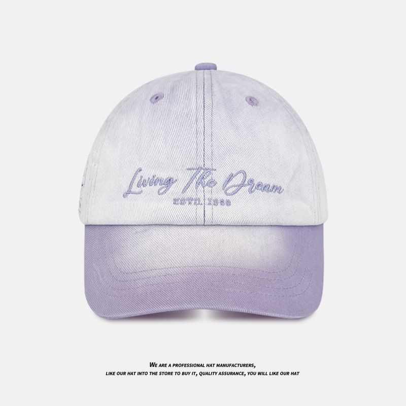 Embroidered Cap Baseball Denim Lettering