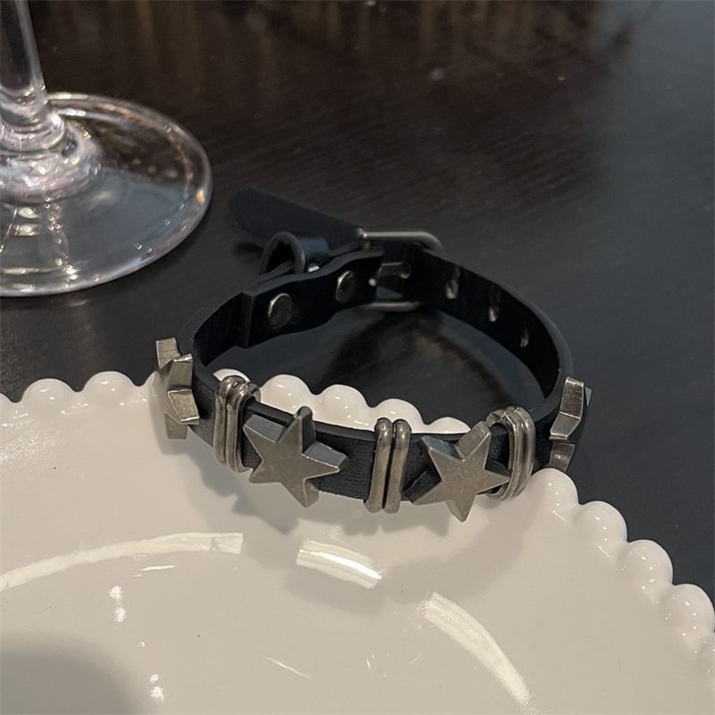 Leather Faux Bracelet Star