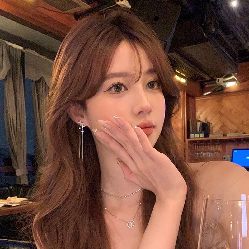 Earring Star Rhinestone Drop