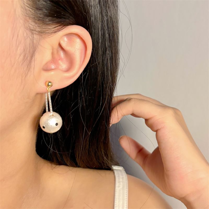 Dotted Faux Pearl Drop Earring / Stud Earring