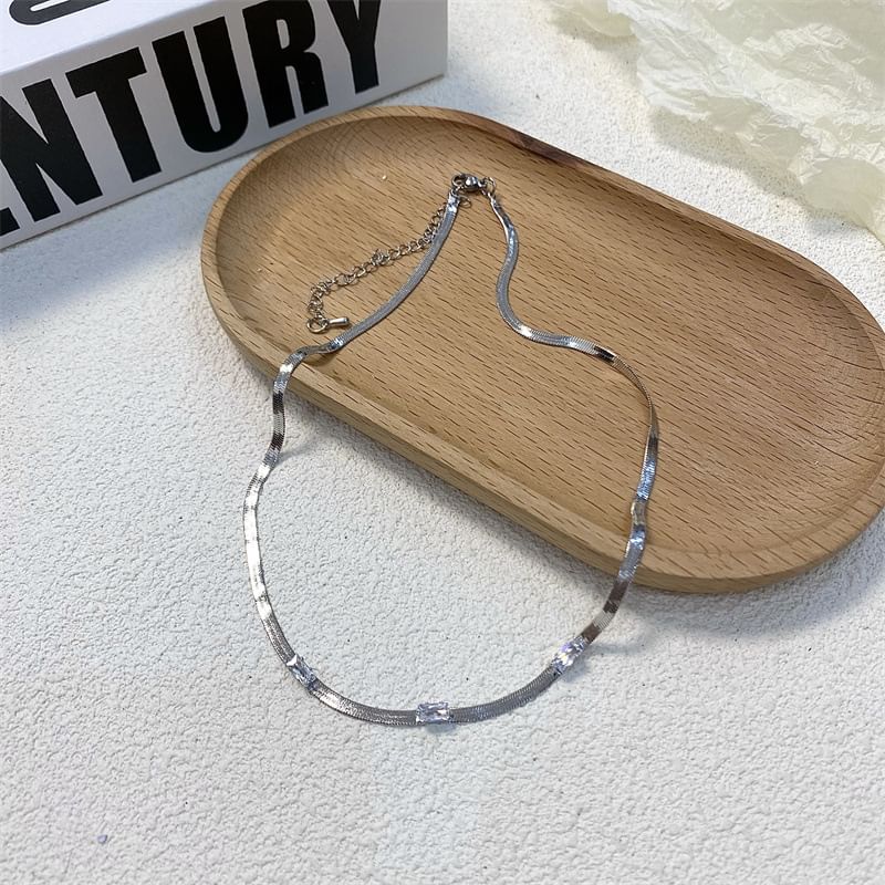 Rhinestone Set Necklace of 2: