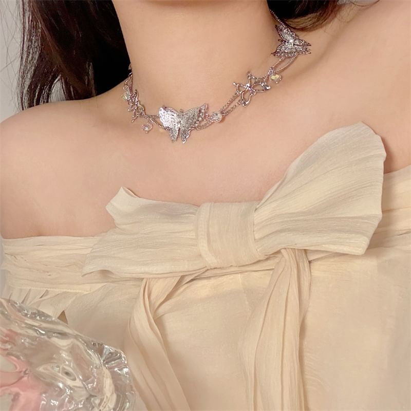 Necklace Butterfly Beaded