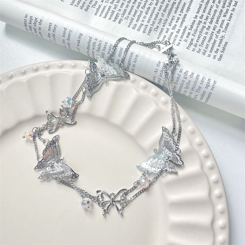 Necklace Butterfly Beaded