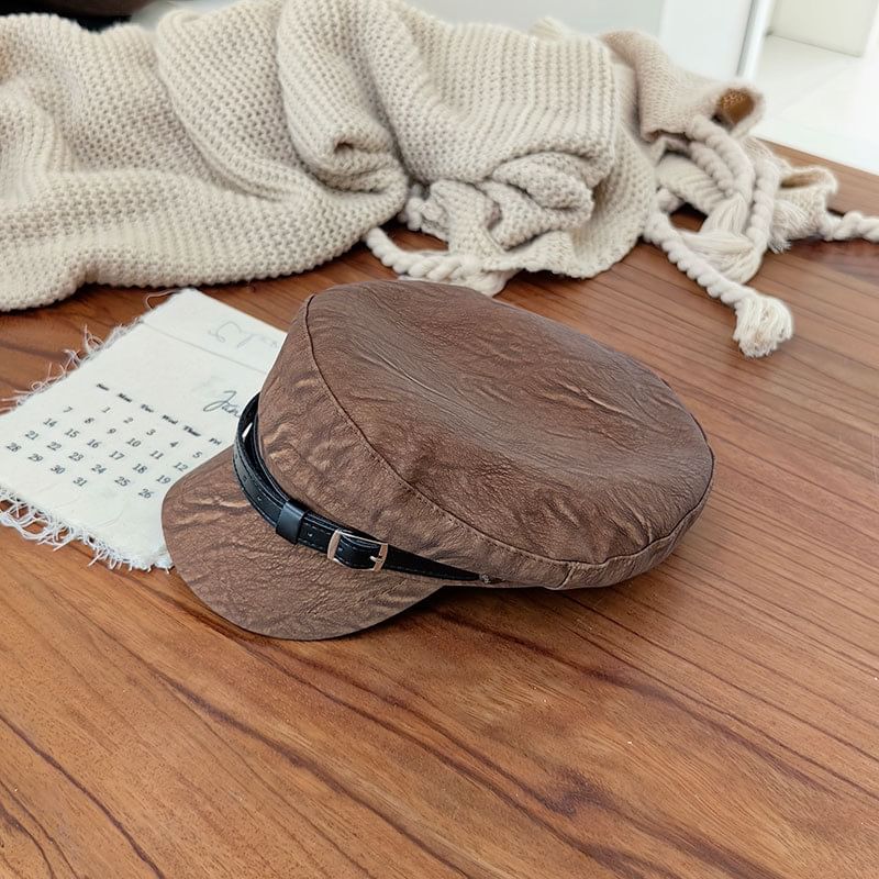 Military Cap Faux Leather Belt