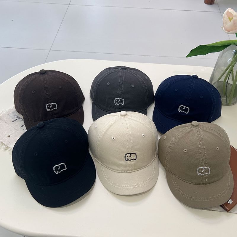 Elephant Brim Short Cap Embroidered