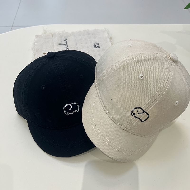 Elephant Brim Short Cap Embroidered