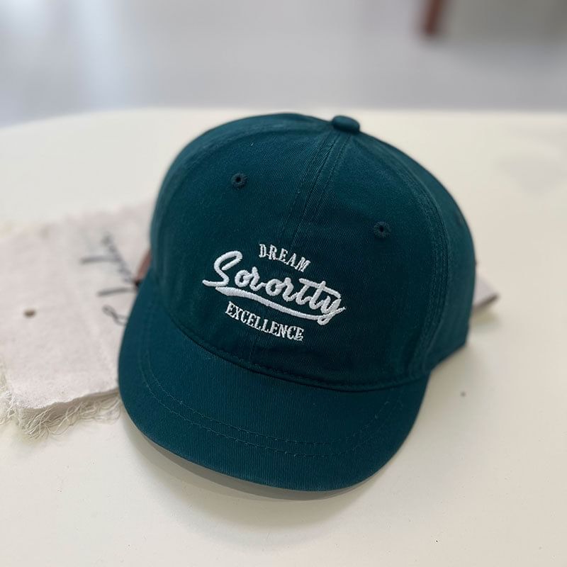 Brim Lettering Embroidered Cap Short
