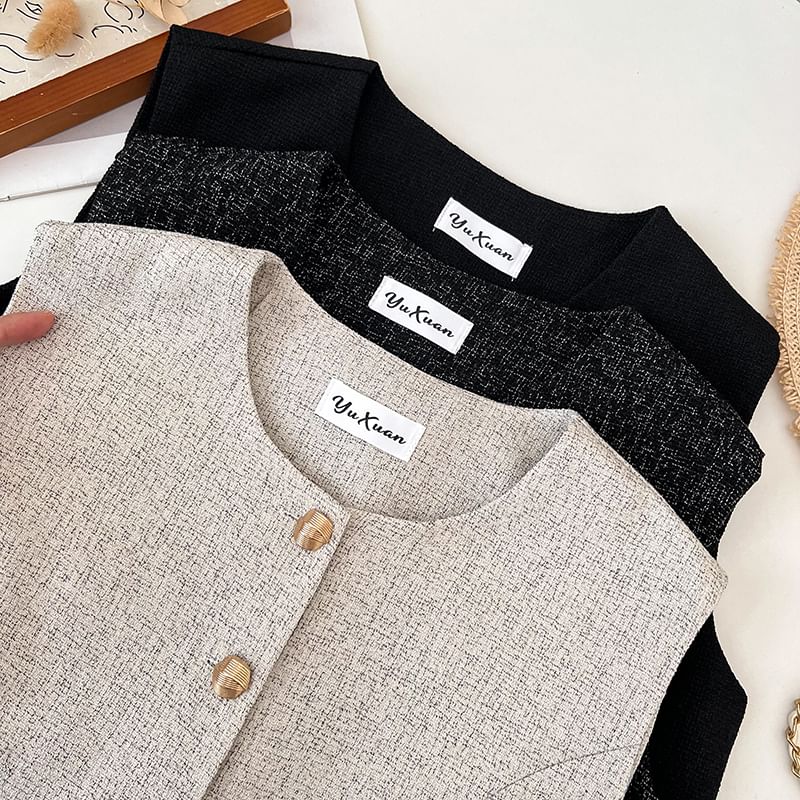 Round Neck Button Vest