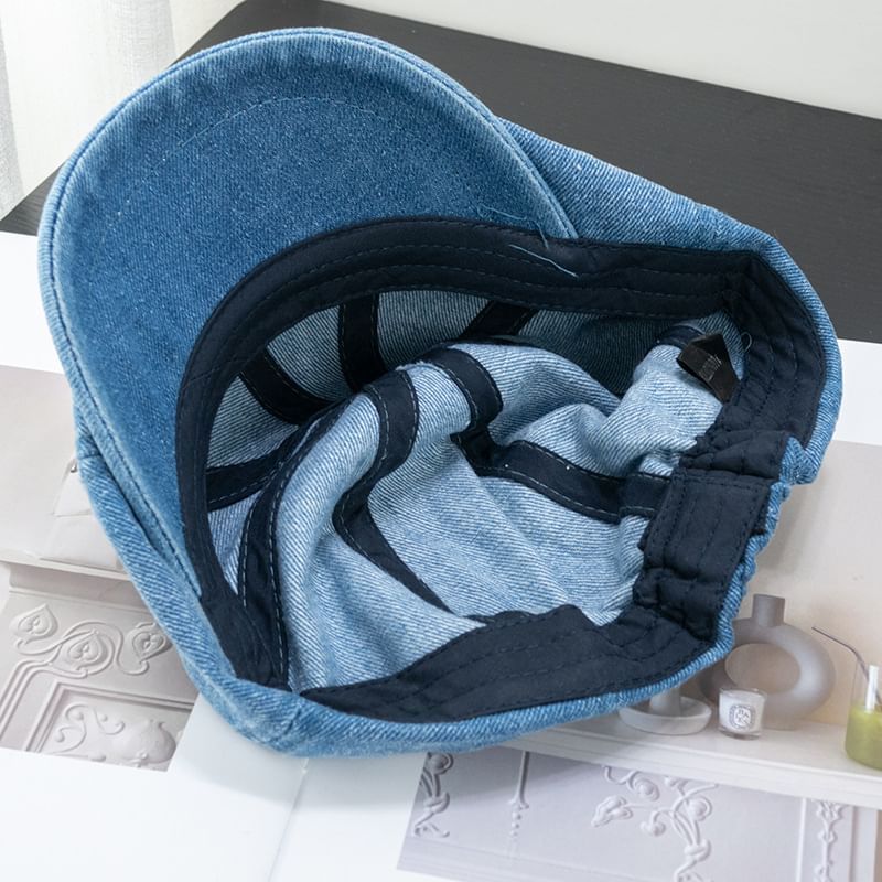 Short Newsboy Brim Cap Denim