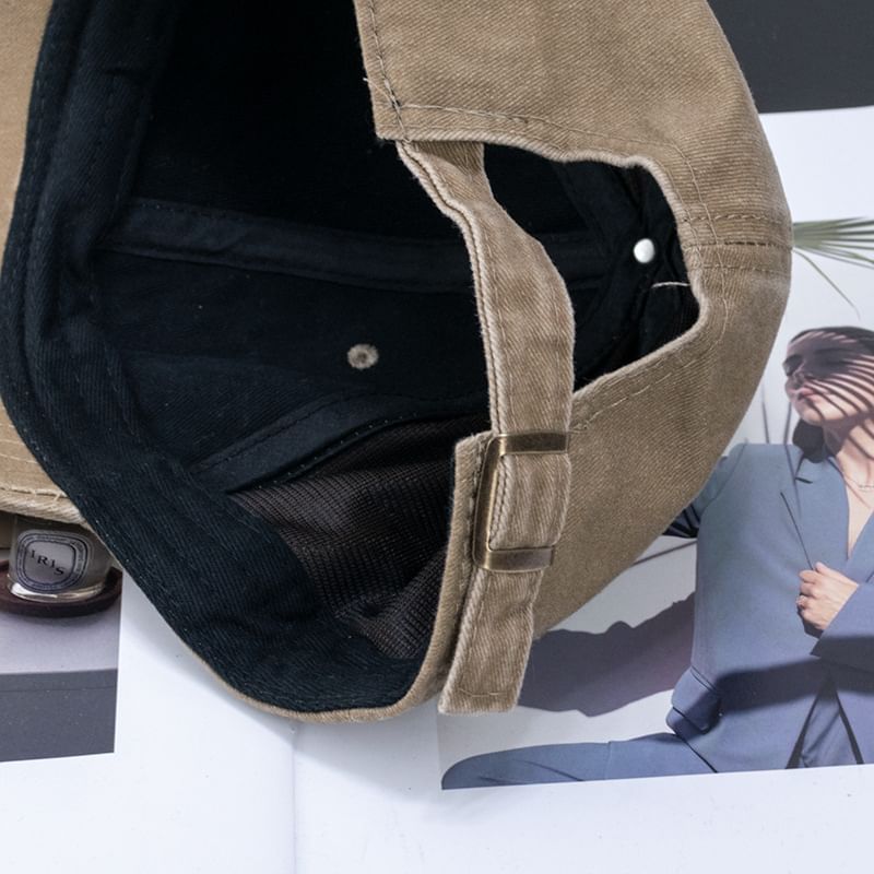 Vintage Brim Curved Baseball Cotton Cap Washed Embroidered