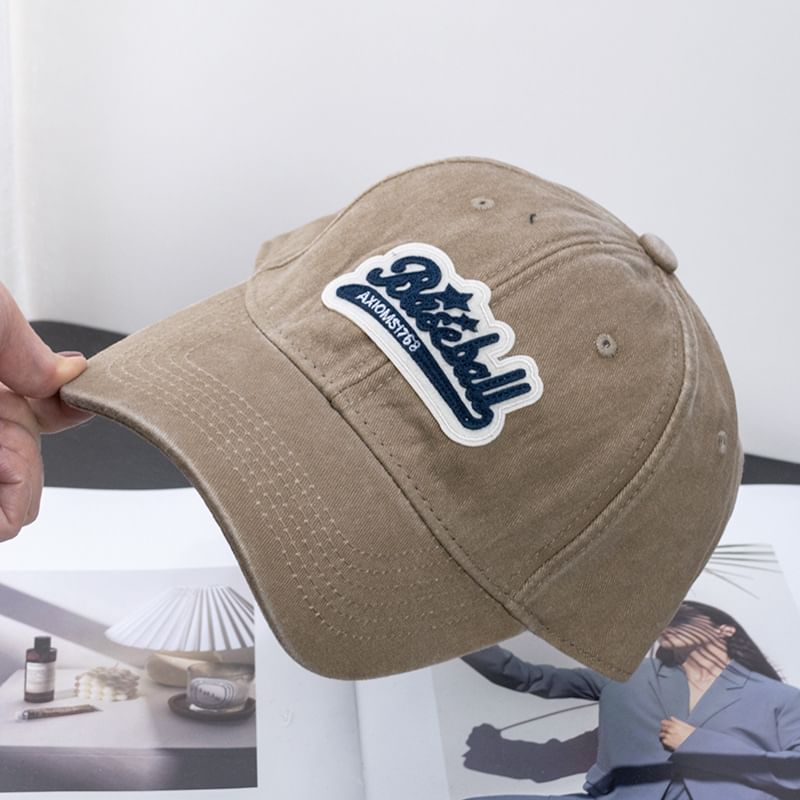 Vintage Brim Curved Baseball Cotton Cap Washed Embroidered