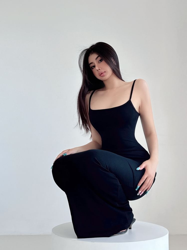 Thin Strap Solid Maxi Mermaid Dress