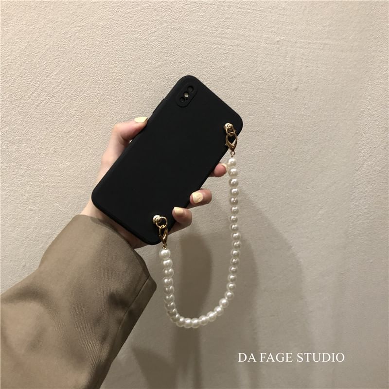 Phone Faux Strap Case Pearl
