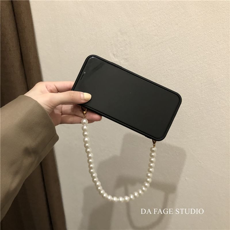 Phone Faux Strap Case Pearl