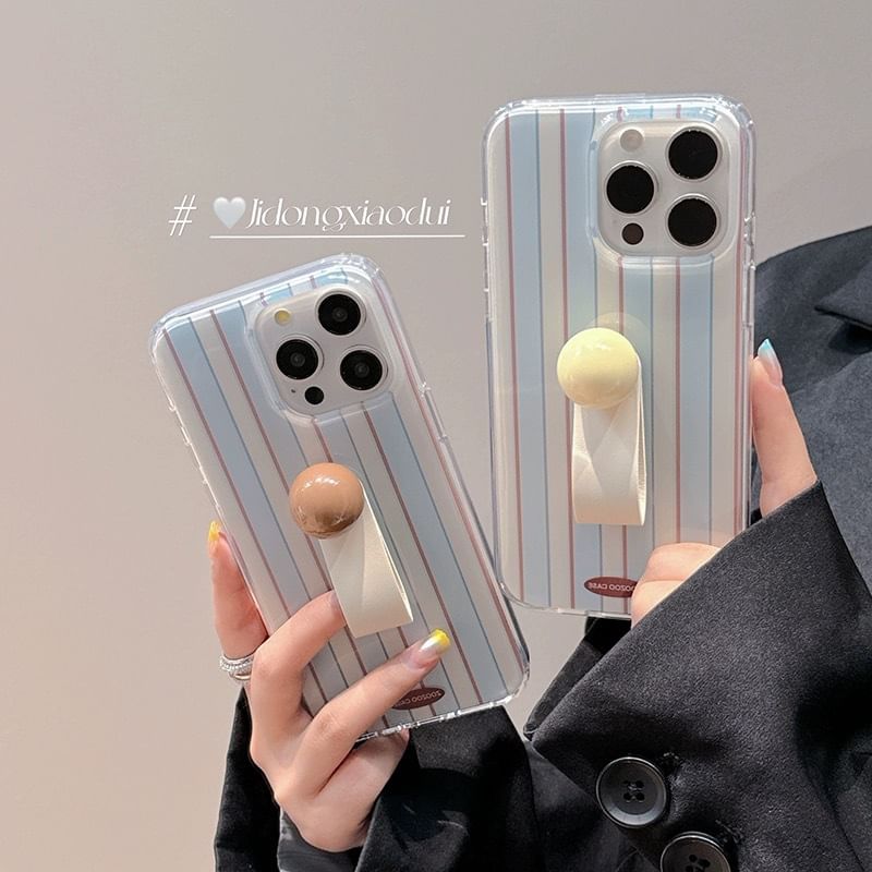 Phone Case Striped Finger Strap