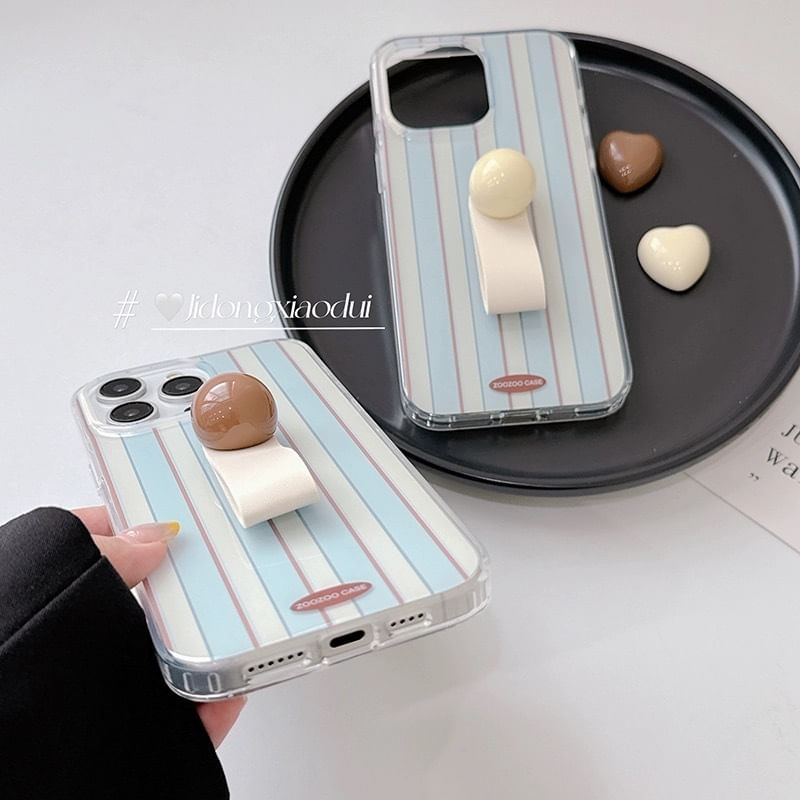 Phone Case Striped Finger Strap