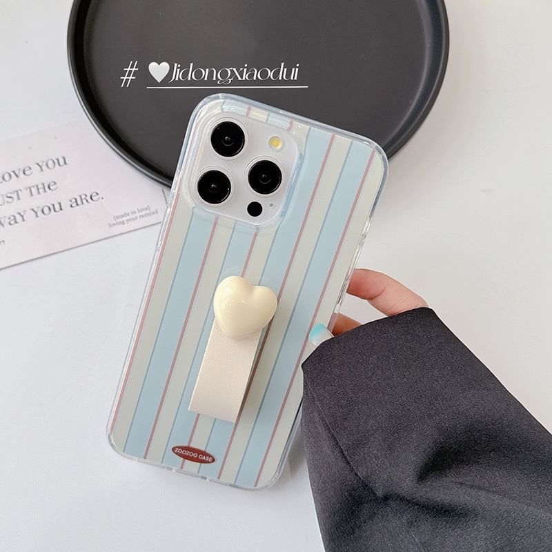 Phone Case Striped Finger Strap