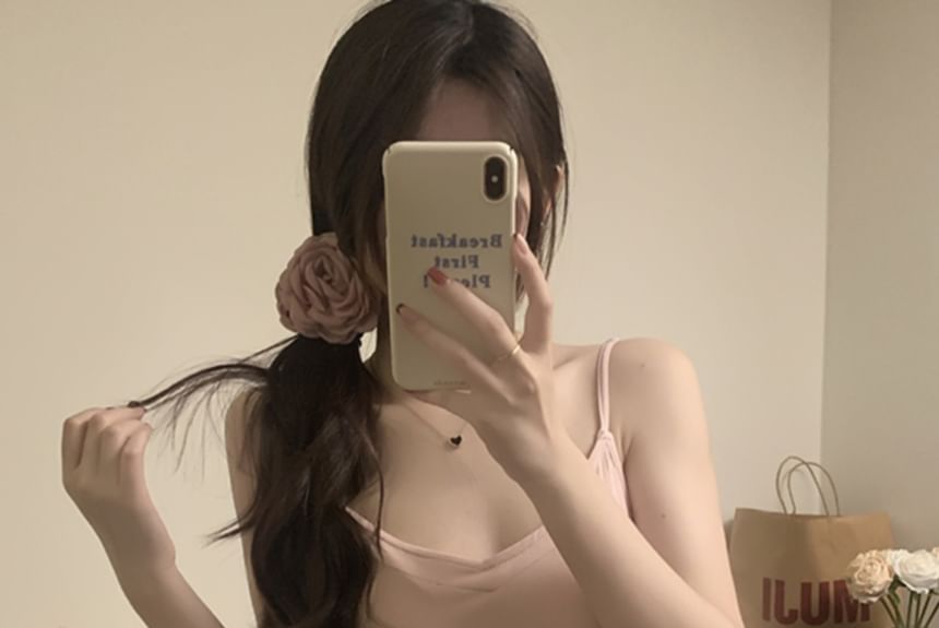 Padded V-Neck Pajama Dress with Thin Shoulder Straps