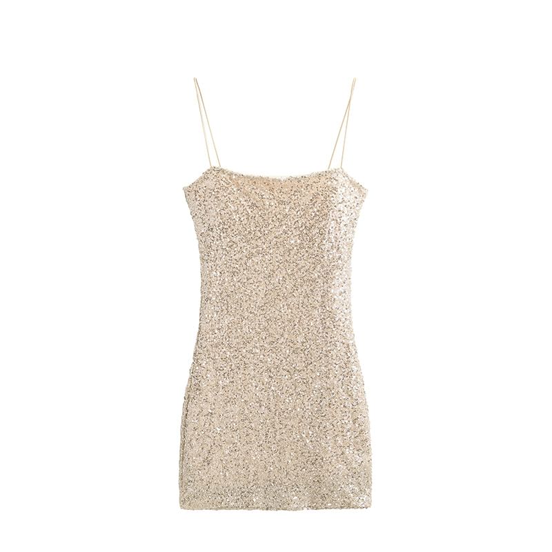 Thin Strap Sequin Mini Bodycon Dress