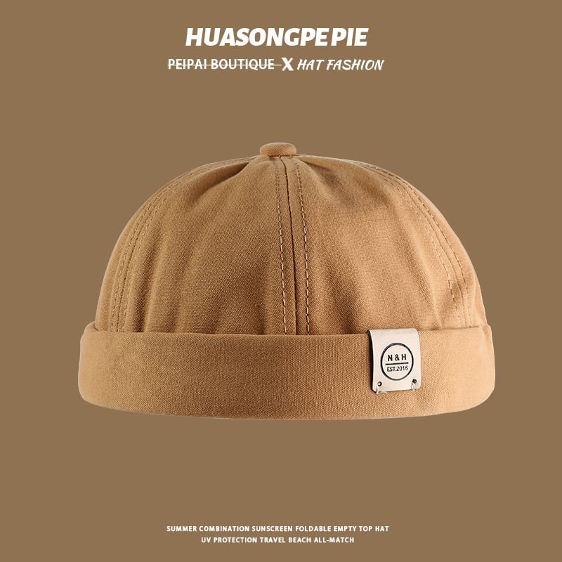 Letter Brimless Embroidered Cap