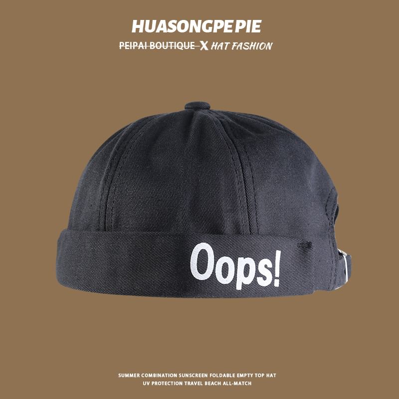 Letter Brimless Embroidered Cap