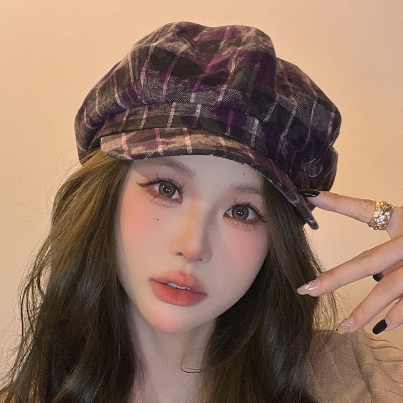 Newsboy Plaid Cap