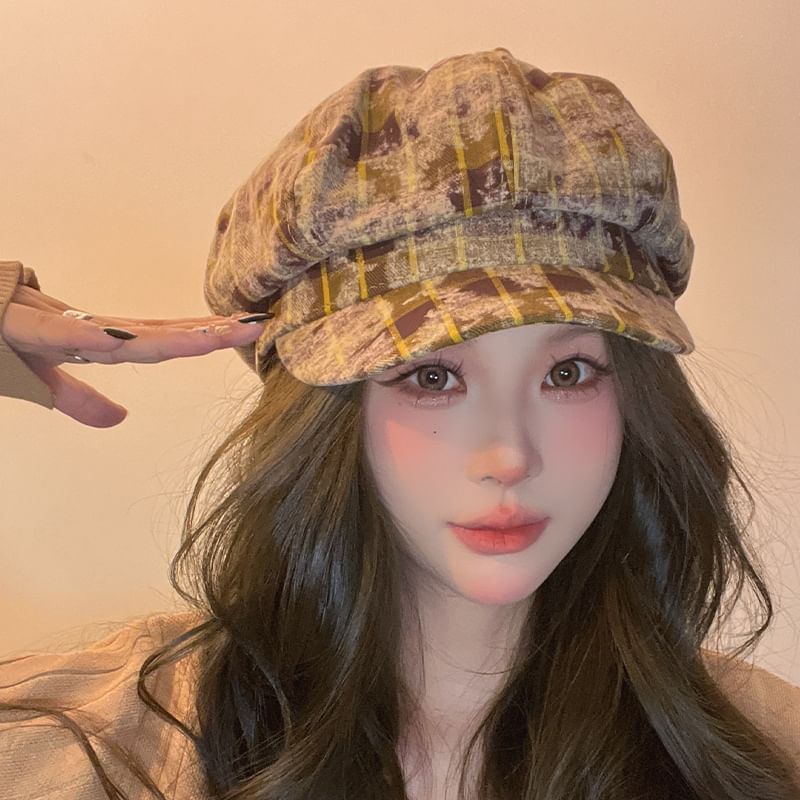 Newsboy Plaid Cap