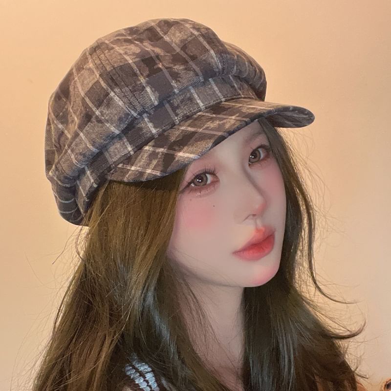 Newsboy Plaid Cap