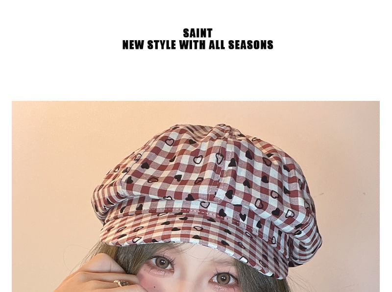 Print Newsboy Heart Cap