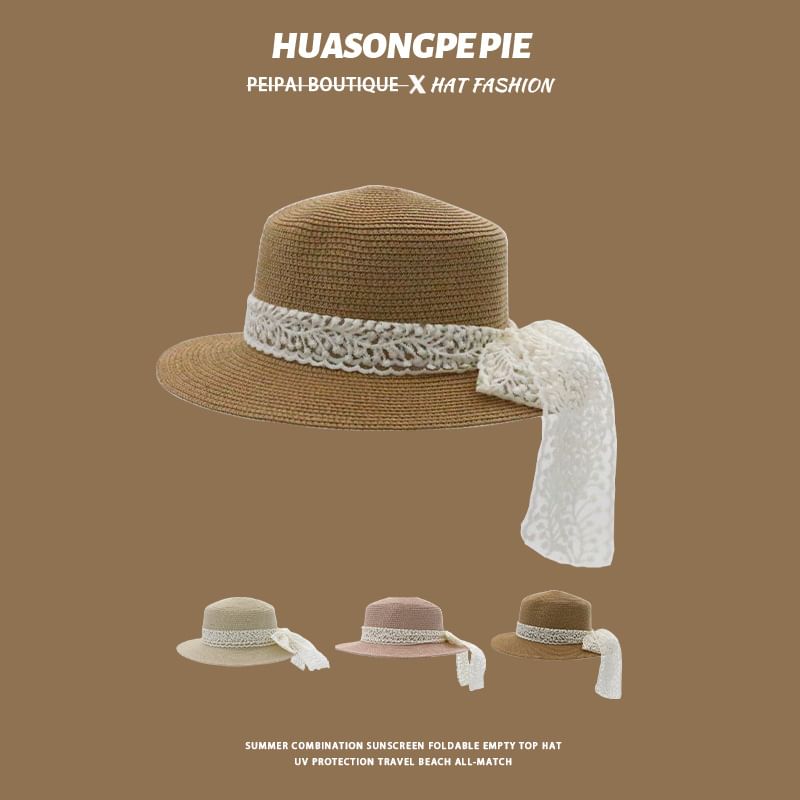 Boater Lace Straw Trim Hat