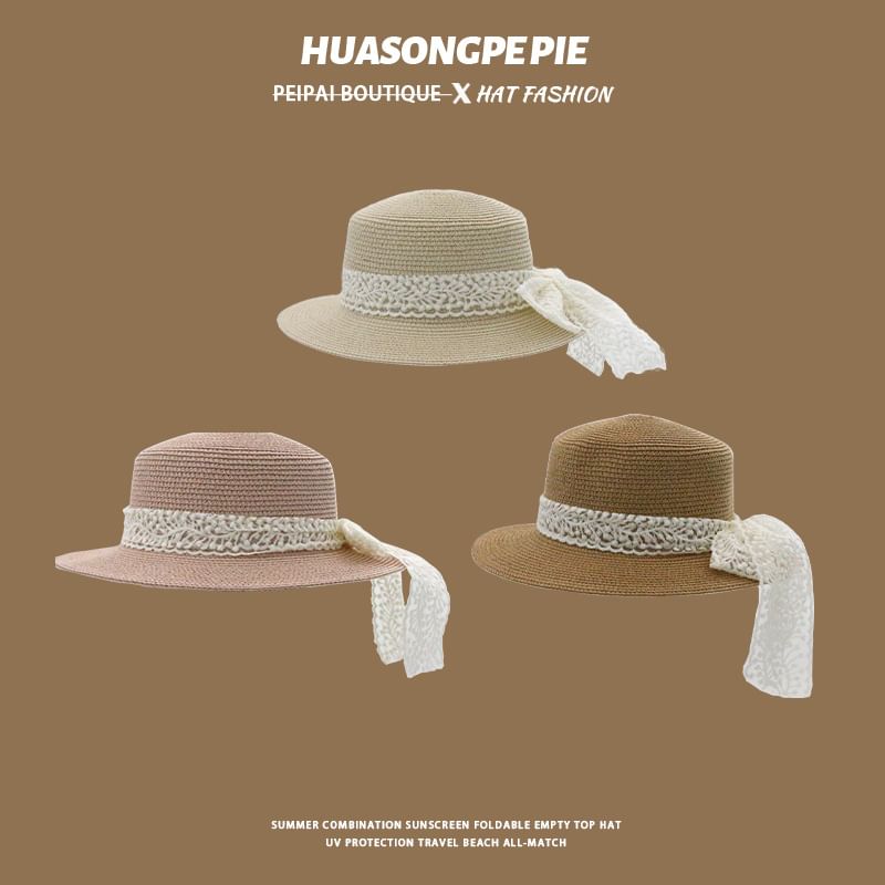 Boater Lace Straw Trim Hat