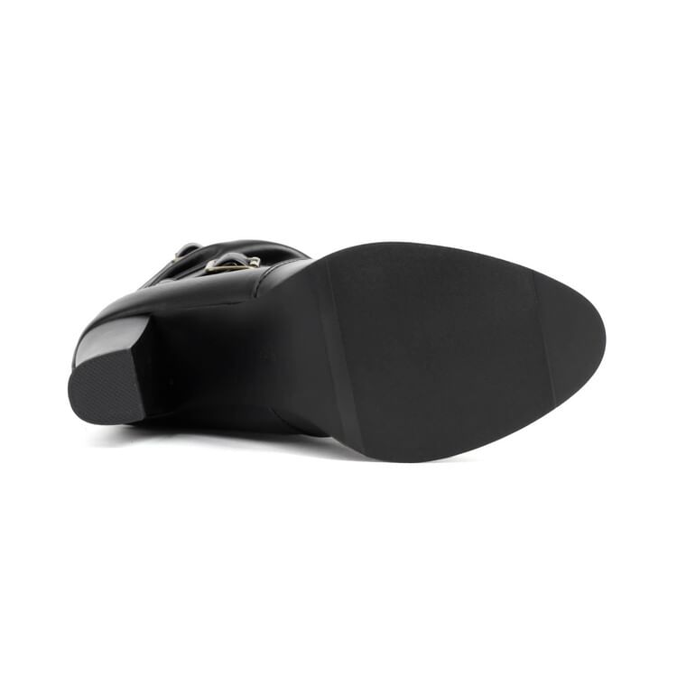 Boots Mid-Calf Heel Chunky Buckled