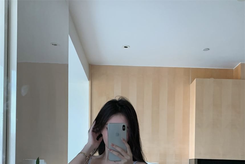 Maxi Spaghetti Leaf Sundress Print Strap