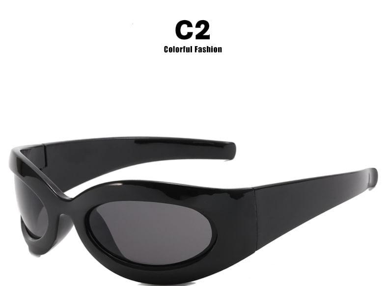 Oval Rimmed Thick Sunglasses