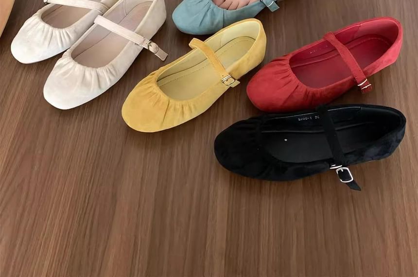 Flats Ruched Jane Plain Faux Suede Mary