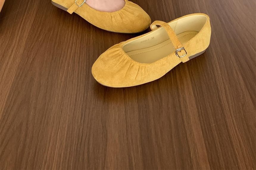 Flats Ruched Jane Plain Faux Suede Mary