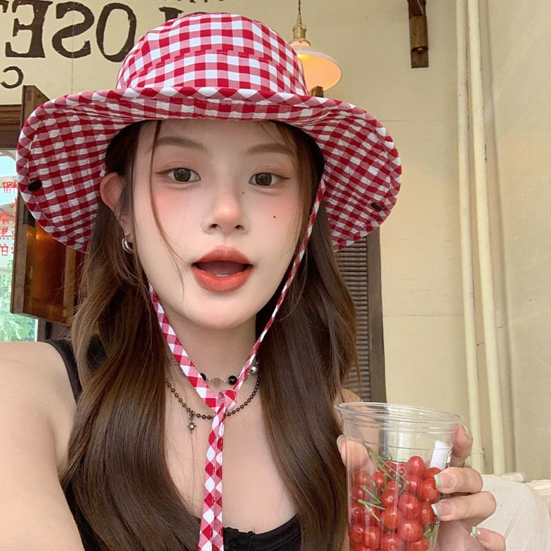 Hat Plaid Bucket