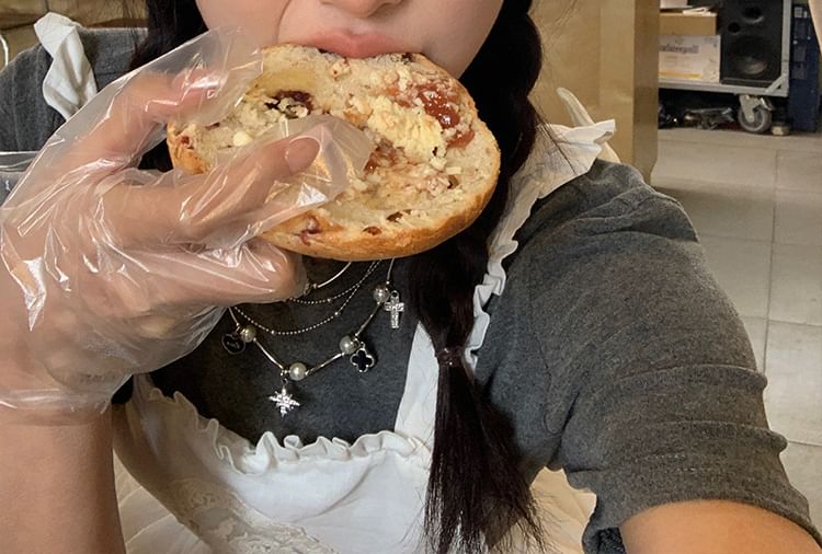 Beaded Ribbon Beret Denim