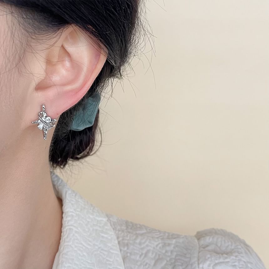 Earring Rhinestone On Clip Star