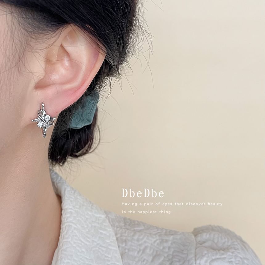 Earring Rhinestone On Clip Star