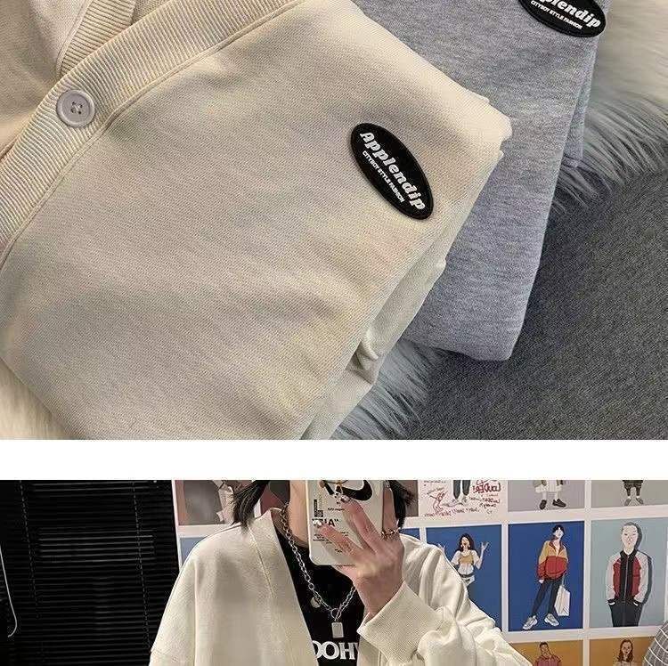 V-Neck Button Plain Jacket