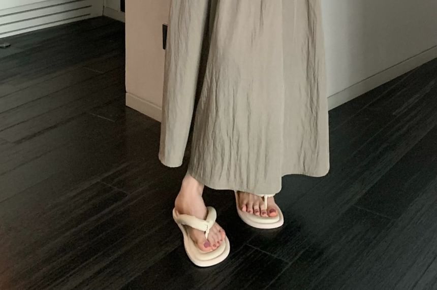 Waist A-Line Skirt Plain Maxi Elastic