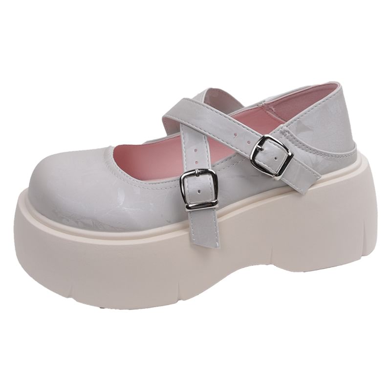 Cross Jane Strap Platform Mary Shoes