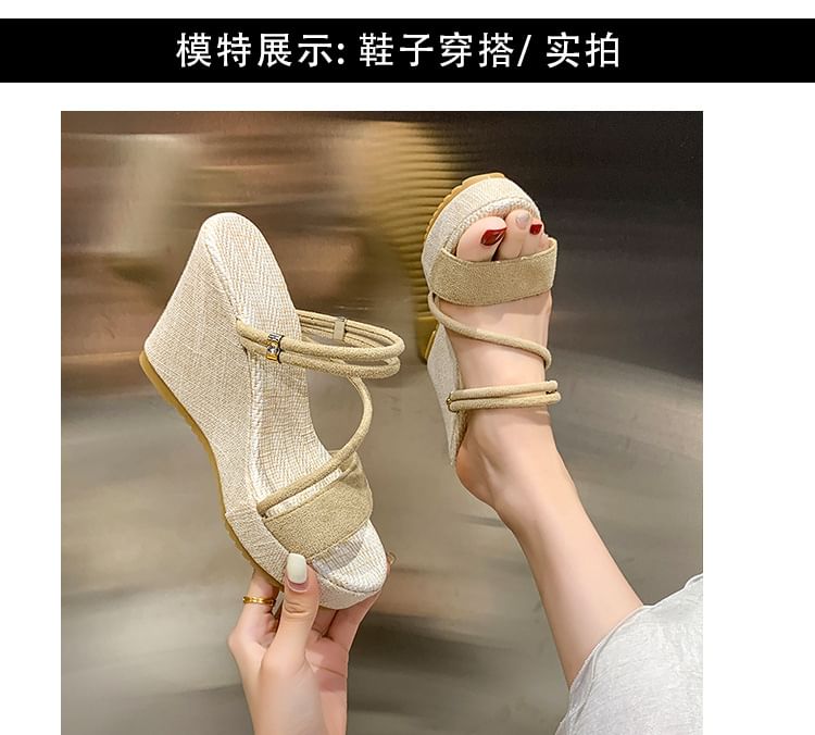 Sandals Wedge Strappy Slide Platform