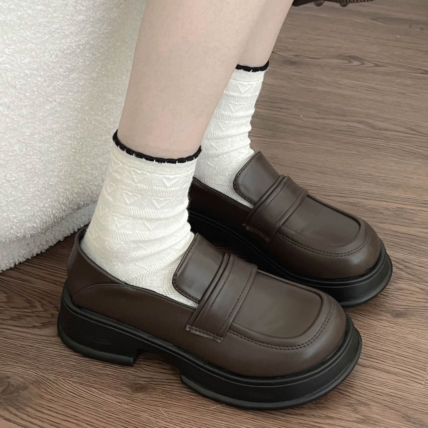 Platform Chunky Loafers Heel
