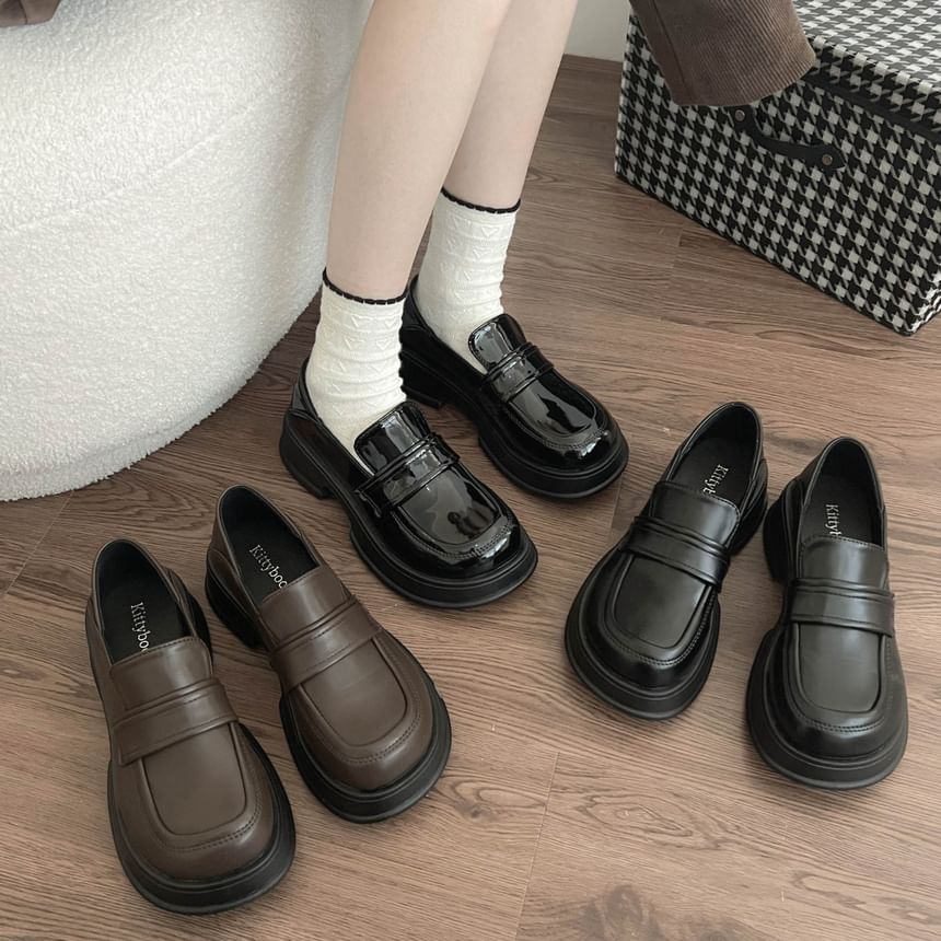 Platform Chunky Loafers Heel