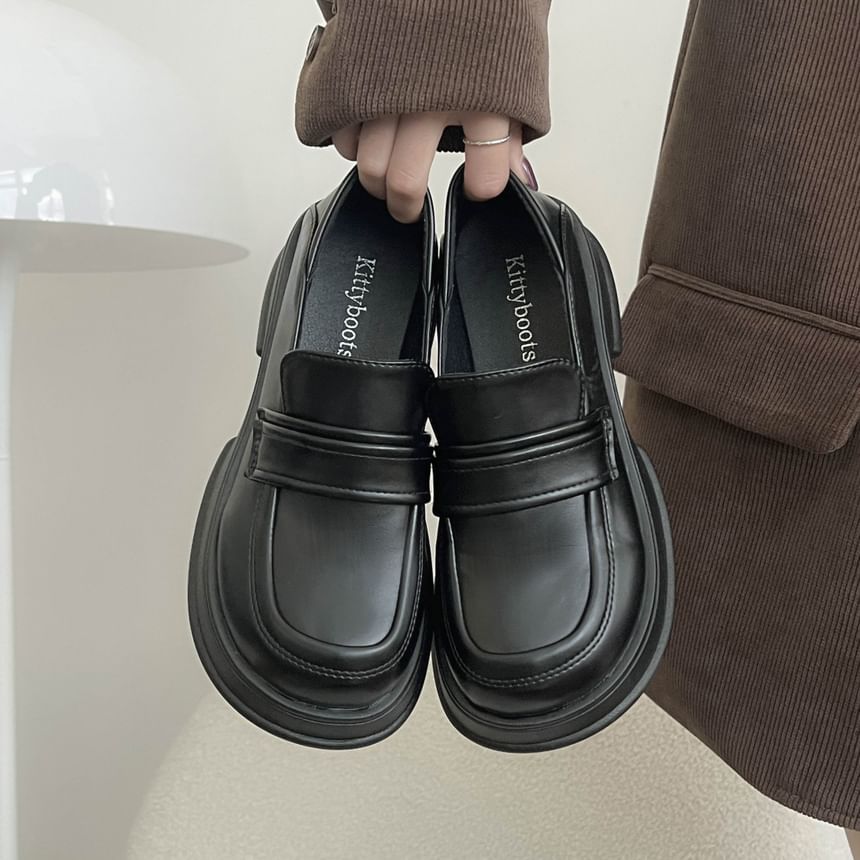 Platform Chunky Loafers Heel