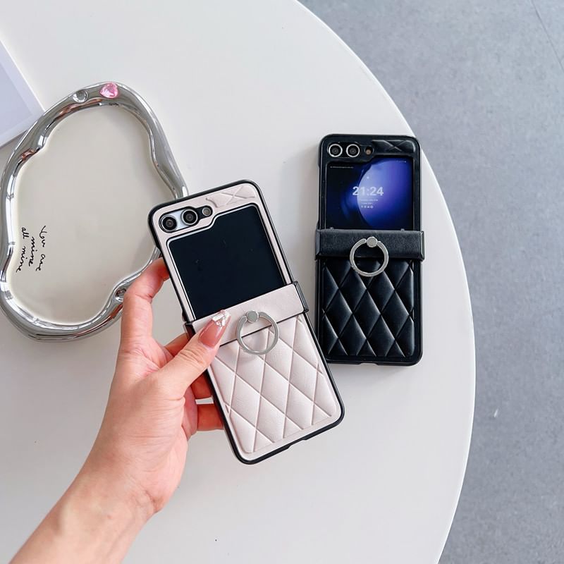 Phone Argyle Ring Stand Case