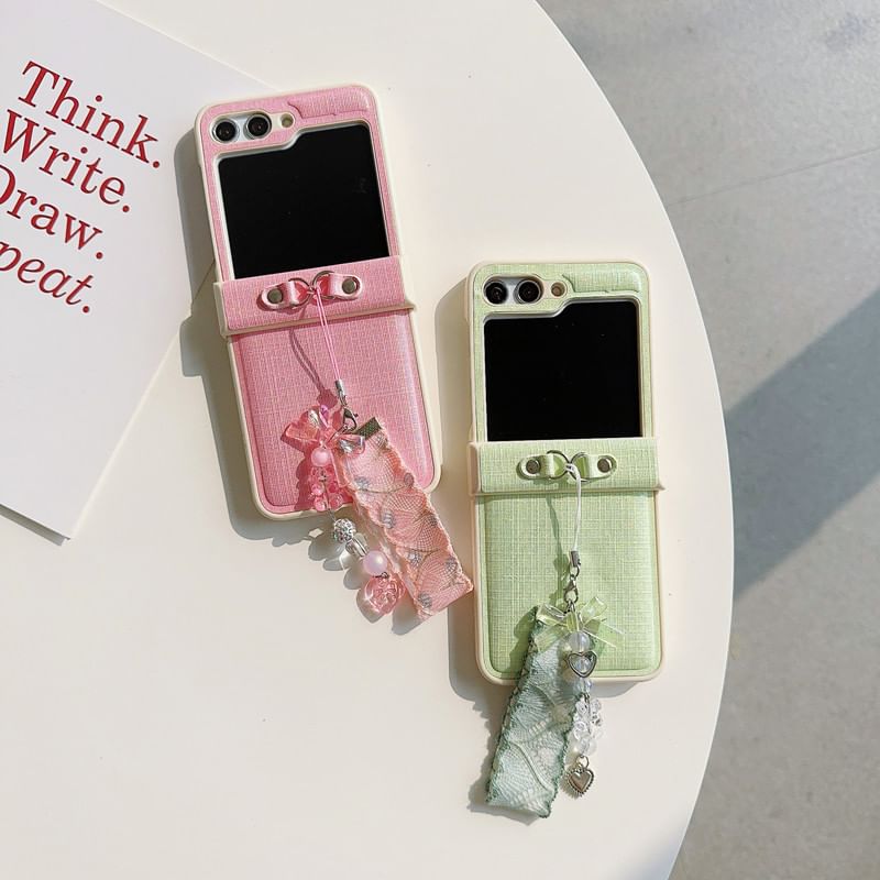 Charm Plain Ribbon Phone Case